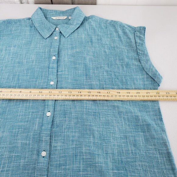 Tom Tailor Womens Boxy Button Up Blouse Size 40 Cuffed Sleeve Minimalist Summer - Picture 7 of 9